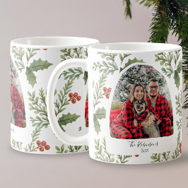 Kerst Familie Foto Typografie Botanisch Koffiemok