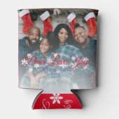 Kerst Familie Foto Vrede Liefde Vreugde Modern Blikjeskoeler (Voorkant)