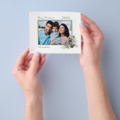 Kerst familie foto witte kegel modern budget flyer (Hand)