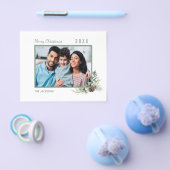 Kerst familie foto witte kegel modern budget flyer (Enkel)