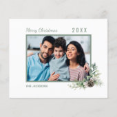 Kerst familie foto witte kegel modern budget flyer (Voorkant)