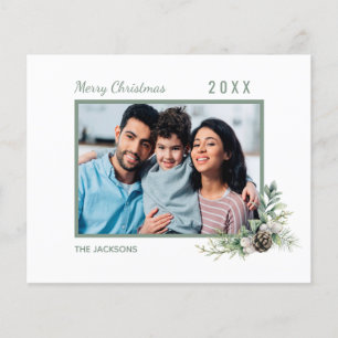 Kerst familie foto witte moderne budget kaart