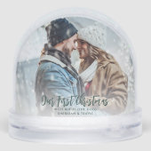 Kerst Familie Foto's Custom Keepsake Sneeuwbol (Achterkant)