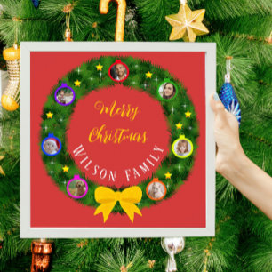 Kerst Familie Foto's Lamp Mistletoe Poster