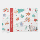 Kerst Familie Keuken Custom decor Theedoek (Horizontaal)