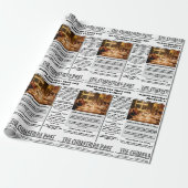 Kerst familie krant + jaar in de Review foto Cadeaupapier (Uitgerold)