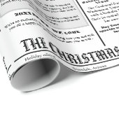 Kerst familie krant + jaar in de Review foto Cadeaupapier (Rol Hoek)