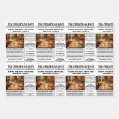 Kerst familie krant + jaar in de Review foto Inpakpapier Vel (Voorkant 3)