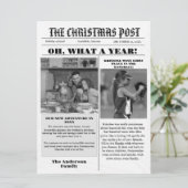 Kerst familie krant + jaar in de Review foto Kaart (Staand voorkant)