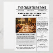 Kerst familie krant + jaar in de Review foto Kaart (Voorkant / Achterkant)