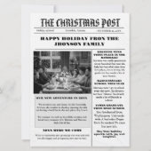 Kerst familie krant + jaar in de Review foto Kaart (Achterkant)