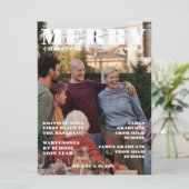 Kerst familie krant + jaar in de Review foto Kaart (Staand voorkant)