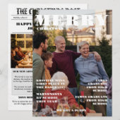 Kerst familie krant + jaar in de Review foto Kaart (Voorkant / Achterkant)