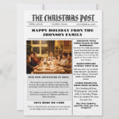 Kerst familie krant + jaar in de Review foto Kaart (Achterkant)