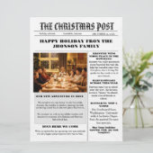 Kerst familie krant + jaar in de Review foto Kaart (Staand voorkant)