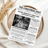 Kerst familie krant + jaar in de Review foto Kaart