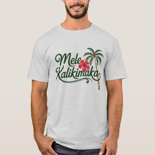 Kerst Familie Mele Kalikimaka Hawaï Strand T-shirt