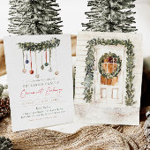 Kerst Familie Ornamenten Uitwisseling Feest Kaart