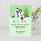 Kerst Familie Party Uitnodigingen (Staand voorkant)