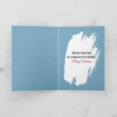 Kerst familie pinguïns met een houten teken kaart (Binnen)