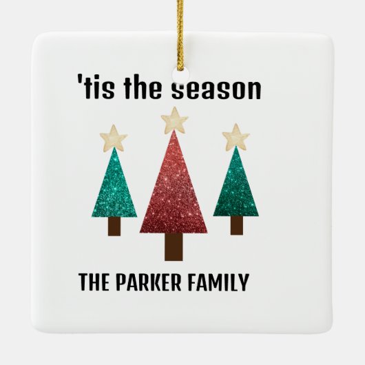 Kerst Familie Plein Ornament (Achterkant)