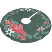 Kerst Familie Rode Truck Kerstboom Rok (Gekanteld)