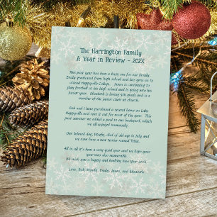 Kerst Familie Update Brief Sneeuwvlokken Kaart