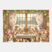 Kerst familie van de muis inpakpapier vel (Voorkant 3)