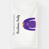 Kerst familiefeest lelijke trui blauw wit spandoek (Verticaal)