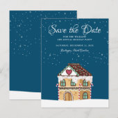 Kerst Familiefeest Save the Date Gemberkoek Aankondigingskaart (Voorkant / Achterkant)