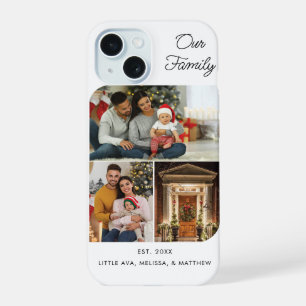 Kerst familiefoto collage iPhone 15 case