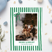 Kerst familiefoto kaart met strepen