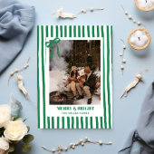 Kerst familiefoto kaart met strepen