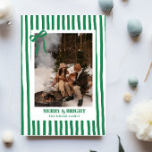 Kerst familiefoto kaart met strepen