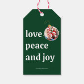 Kerst Familiefoto Liefde Vrede Joy Vakantie Cadeaulabel (Voorkant)
