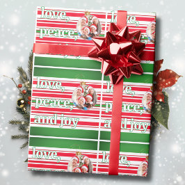 Kerst Familiefoto Liefde Vrede Joy Vakantie Cadeaupapier