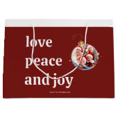 Kerst Familiefoto Liefde Vrede Joy Vakantie Groot Cadeauzakje (Voorkant)