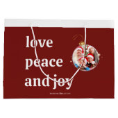 Kerst Familiefoto Liefde Vrede Joy Vakantie Groot Cadeauzakje (Achterkant)