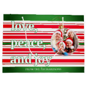 Kerst Familiefoto Liefde Vrede Joy Vakantie Groot Cadeauzakje (Achterkant)