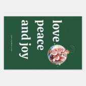 Kerst Familiefoto Liefde Vrede Joy Vakantie Inpakpapier Vel (Voorkant)