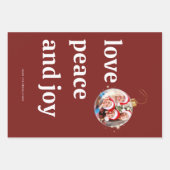 Kerst Familiefoto Liefde Vrede Joy Vakantie Inpakpapier Vel (Voorkant)
