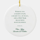 Kerst Familiefoto Liefde Vrede Joy Vakantie Keramisch Ornament (Achterkant)