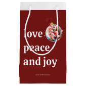 Kerst Familiefoto Liefde Vrede Joy Vakantie Klein Cadeauzakje (Voorkant)