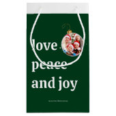 Kerst Familiefoto Liefde Vrede Joy Vakantie Klein Cadeauzakje (Achterkant)