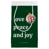 Kerst Familiefoto Liefde Vrede Joy Vakantie Klein Cadeauzakje (Voorkant)