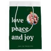 Kerst Familiefoto Liefde Vrede Joy Vakantie Medium Cadeauzakje (Voorkant)