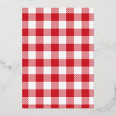 Kerst Familiefoto Plaid Gold Folie Feestdagenkaart (Achterkant)