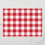 Kerst Familiefoto Rustiek Plaid Goud Folie Feestdagenkaart (Achterkant)