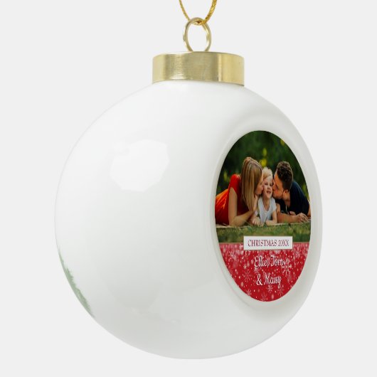 Kerst familiefoto's keramische bal ornament (Links)