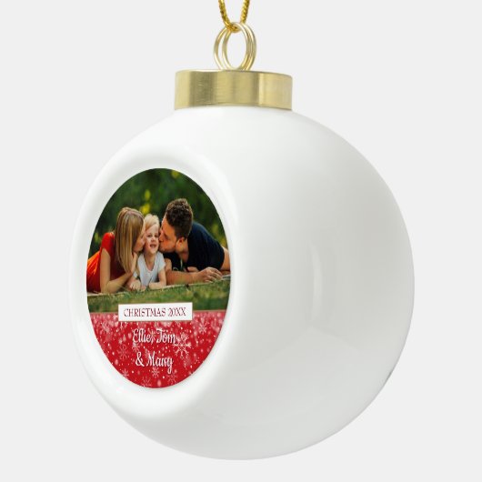 Kerst familiefoto's keramische bal ornament (Rechts)